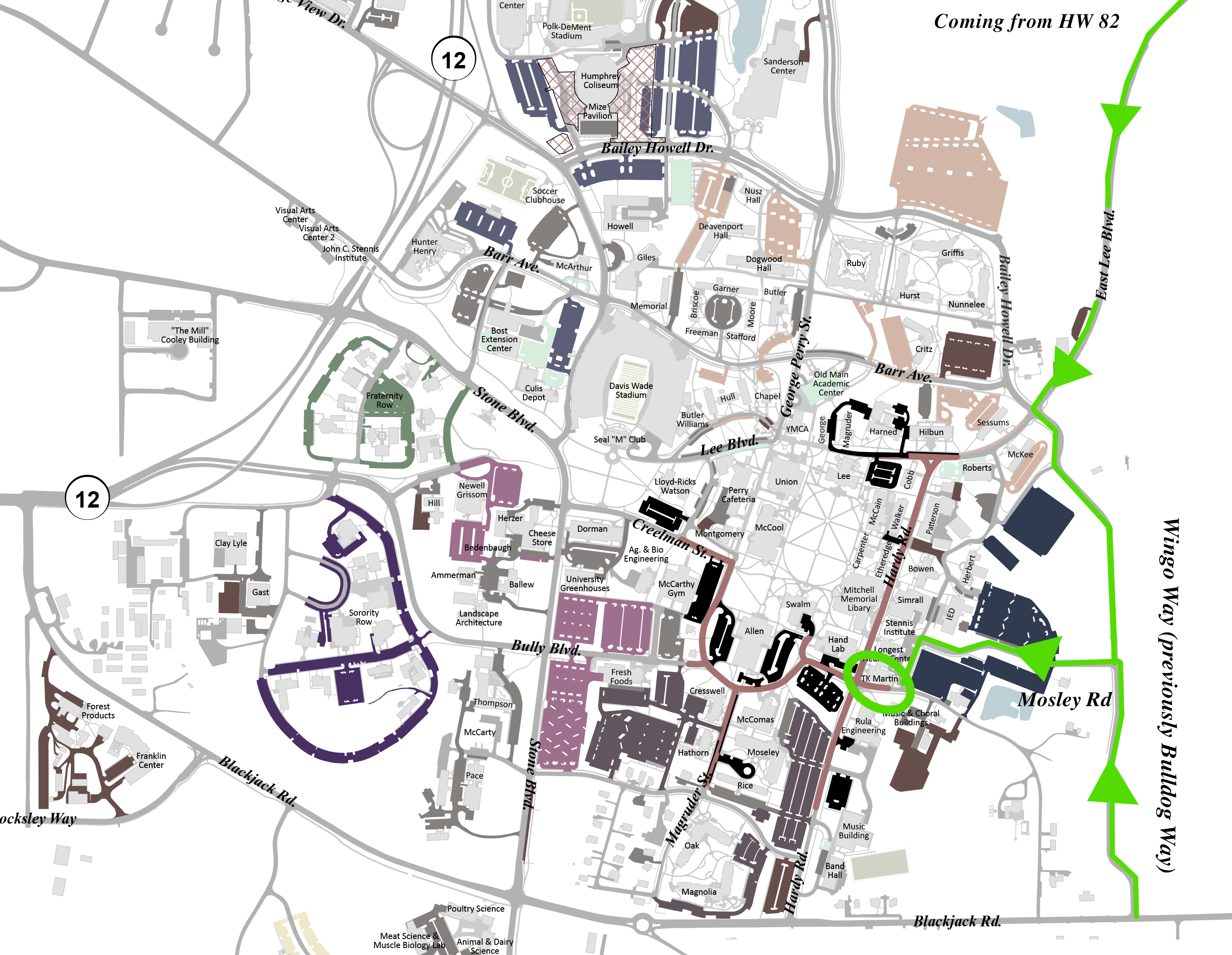 parking map with driving directions